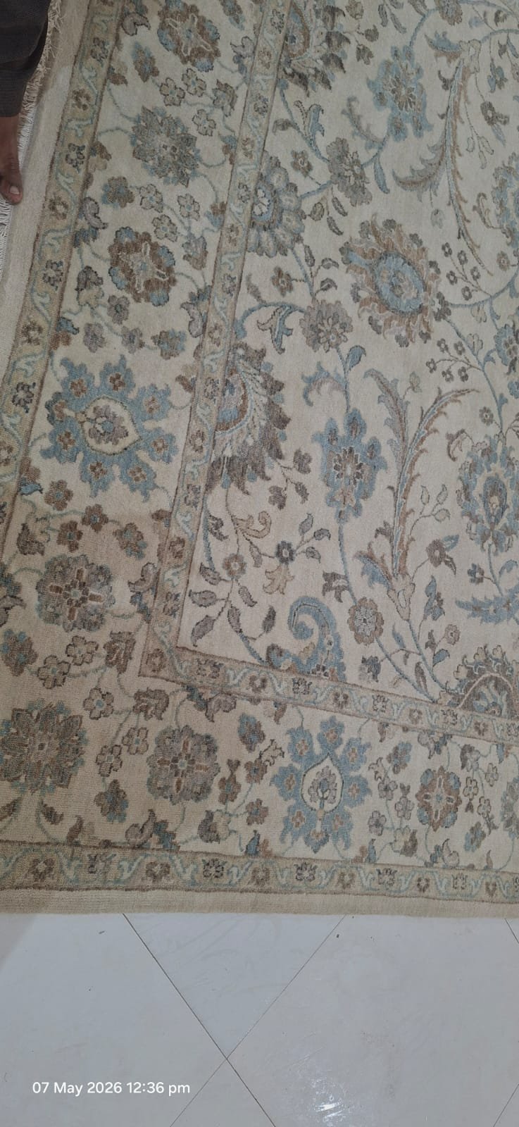 Detail view 5 of Classic Ivory Arabesque Wool Rug 8ft x 10ft